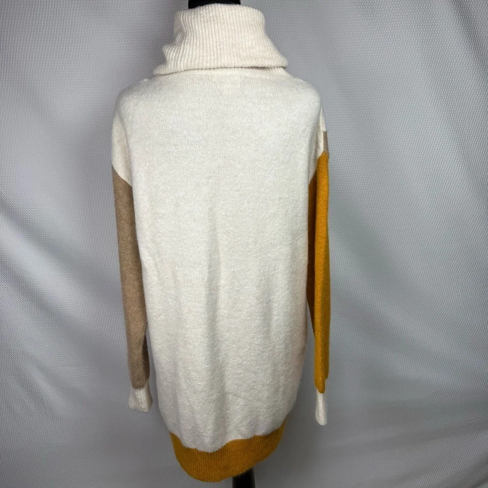 Silverflint Color Block Cowl Neck Tunic Sweater Medium Long Sleeve